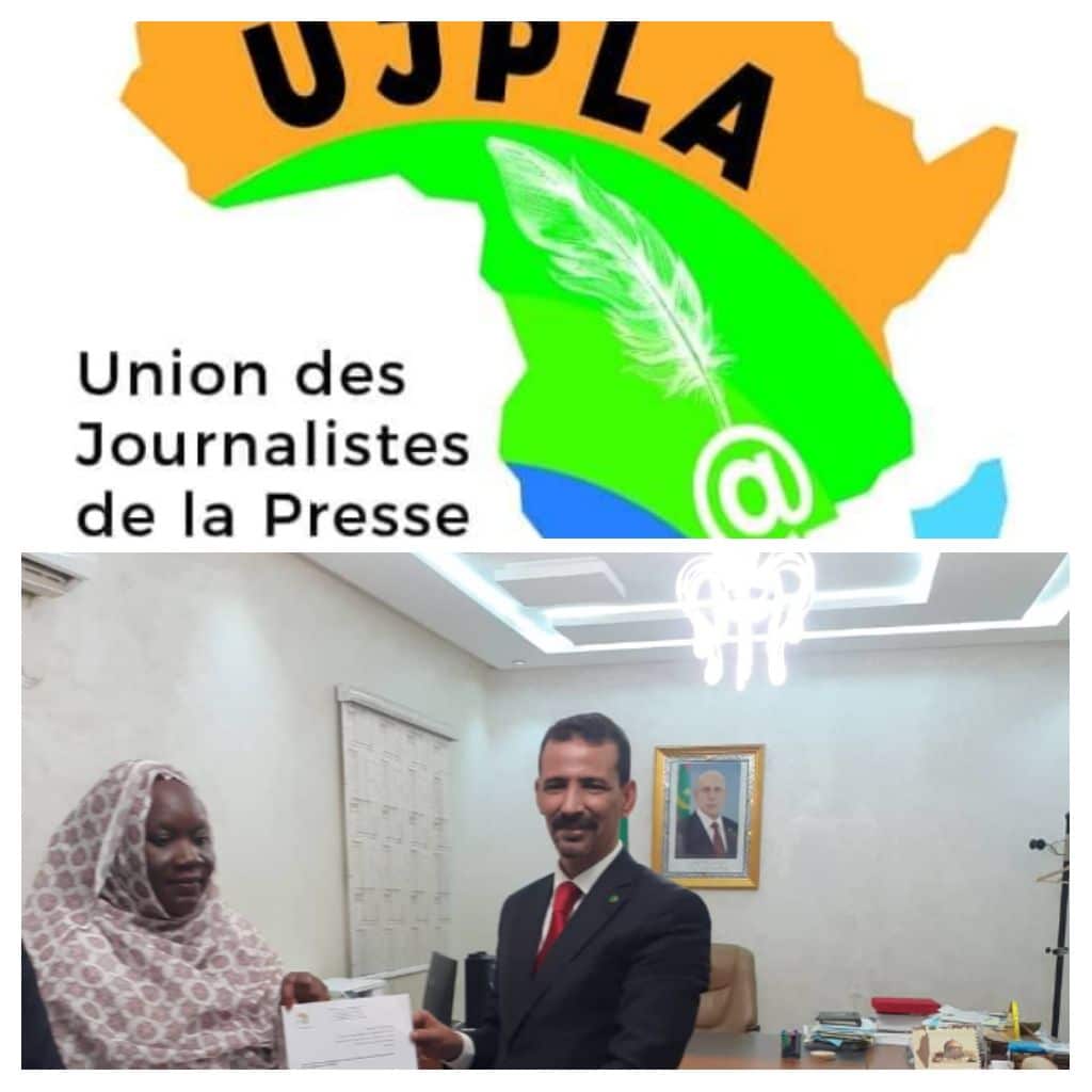 Message de félicitation de L’UJPLA INTERNATIONAL remis au Ministre de la Culture, des Arts, de la Communication et des Relations avec le Parlement